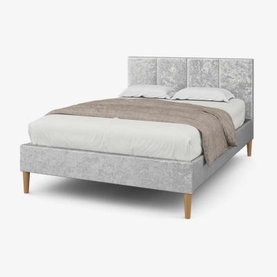 The Range Gailey Silver Crushed Velvet Bed Frame - Silver / King