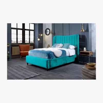 The Range Carli Plush Bed Frame - Teal / King