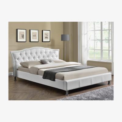 The Range Georgia White Faux Leather Diamante Bed Frame - White / King