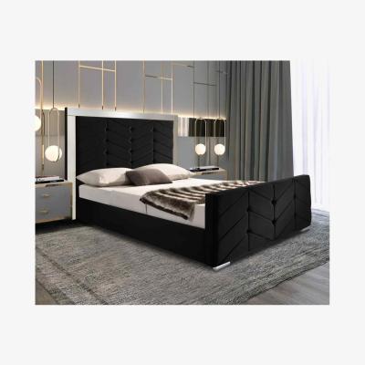 The Range MAlice Upholstered Plush Velvet Bed Frame - Black / King
