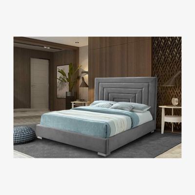 The Range Luka Upholstered Plush Velvet Bed Frame   - Grey / King Size