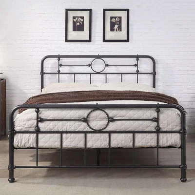 The Range Lyndhurst Cast Iron Effect Metal Bed Frame - Black / King