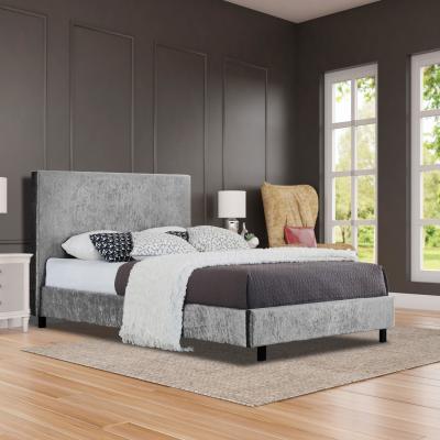 The Range Silver Crushed Velvet Bed Frame  - King