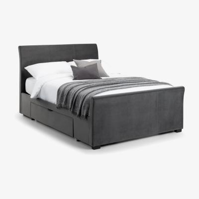 The Range Premium Velvet Fabric Bed Frame - Grey / King
