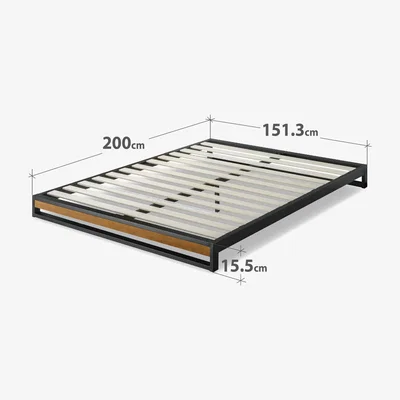 The Range Woodstock Modern Wood  Black Metal Bed Frame - Espresso Wood & Black Metal / King
