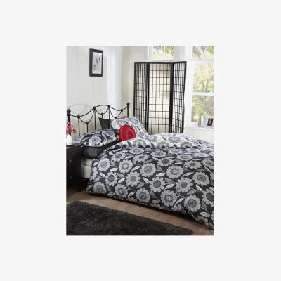 The Range Fleur Black Printed Duvet Cover and Pillowcase Set - King