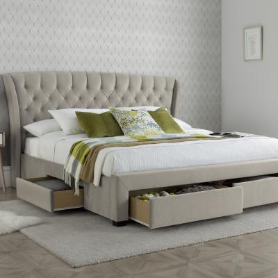 The Range Newton Warm Stone Velvet 4 Drawer Storage Bed - Warm Stone / King