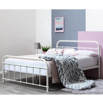 The Range Henley Victorian Style White Metal Bed Frame - White / King