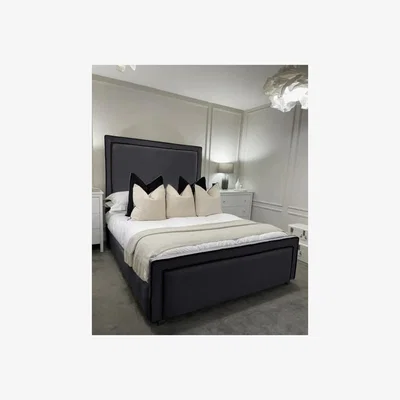 The Range Bianca Plush Bed Frame - Steel / King