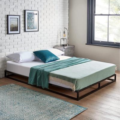 The Range Platform Bed Frame Low Profile with Hybrid Mattress - Black / King