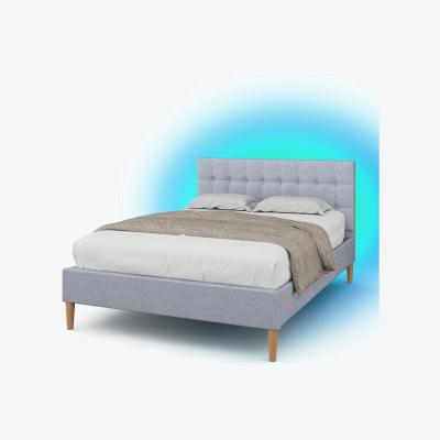 The Range Torton LED Grey Fabric Bed Frame - Grey / King