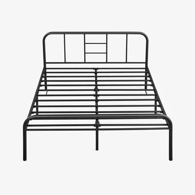 The Range Metal Bed Frame with High Headboard - Black / King