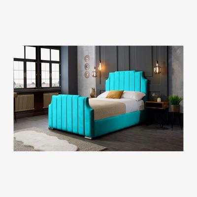 The Range Nelson Plush Bed Frame - Teal / King