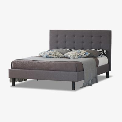 The Range Grey Fabric King 5ft Bed with Wooden Sprung Slatted Base - Grey
