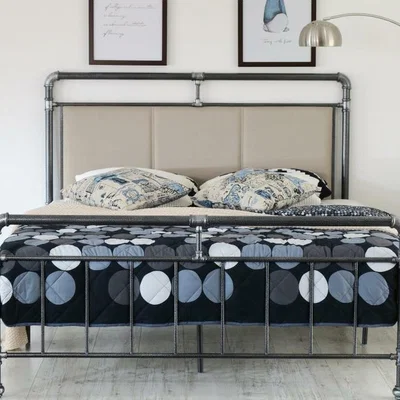 The Range Metal Industrial Scaffold Pipe Bed Frame  - King