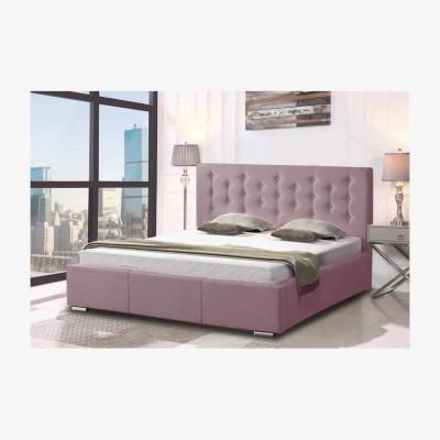 The Range Olivia Upholstered Plush Velvet Bed Frame - Pink / King Size
