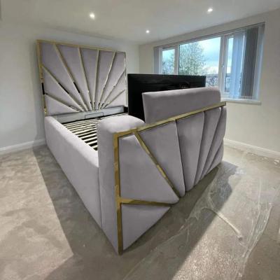 The Range Leniva Plush TV Bed Frame - Silver / King