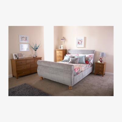 The Range Chicago Sleigh Bed Frame - Silver / King