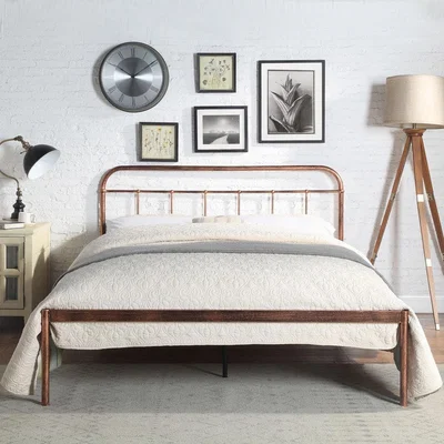 The Range Bourton Copper Metal Bed Frame - Brown / King