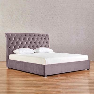 The Range John Upholstered Plush Velvet Bed Frame - Pink / King Size