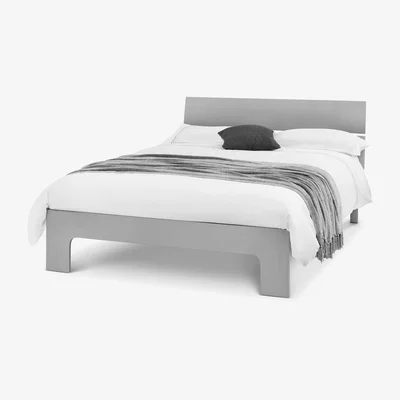 The Range Manhattan King Size Bed - Grey - Grey Gloss