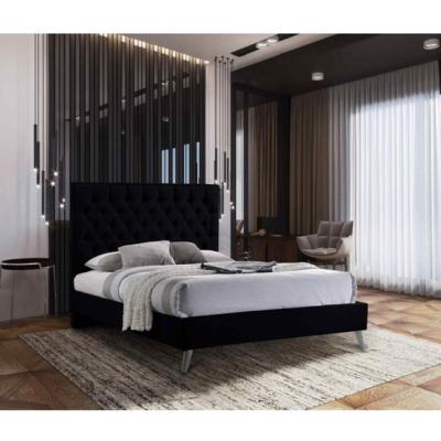 The Range Anna Contemporary Plush Velvet Bed Frame   - Black / King Size