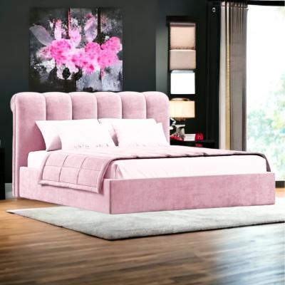 The Range Sleigh Line Bed Frame - Pink  / King
