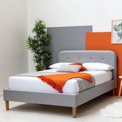 The Range Bisham Modern Fabric Upholstered Grey Bed Frame - Grey / 32.5g