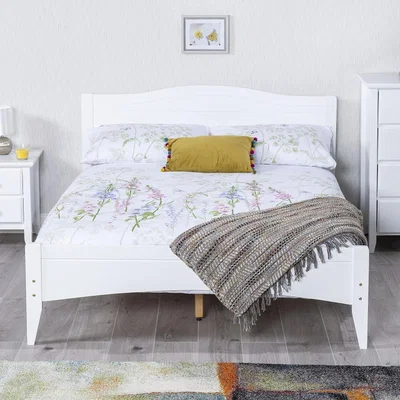 The Range Lauren Wooden Bed Frame - White / King