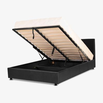 The Range Prado PU Leather Gaslift Ottoman Storage Bed Black 5FT King - black