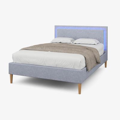 The Range Ludlow LED Headboard Grey Fabric Bed - Grey / King