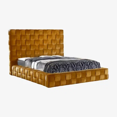 The Range Omega Weave Luxury Bed  - Mustard / King