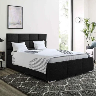 The Range Giorgia Upholstered Plush Velvet Bed Frame - Black / King Size