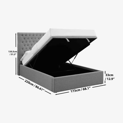The Range King Size Grey Ottoman Storage Bed Frame - Grey