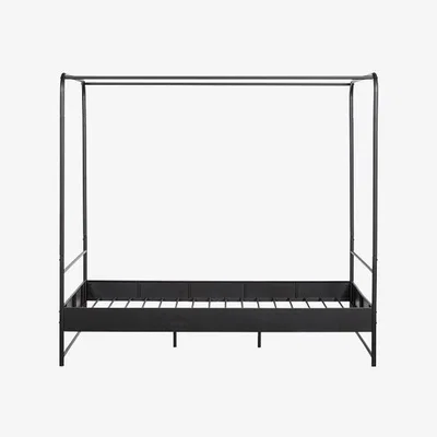 Rockett St George Black Metal Four-Poster Bed - European King Size