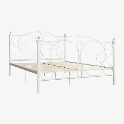 The Range Barcelona Metal Bed - White / King