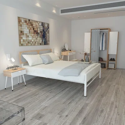 The Range Krell UK-King Bed Frame and Headboard - White, Sonomo