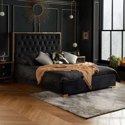 The Range Chesea Upholstered Bed Frame - Black / 215cm / King