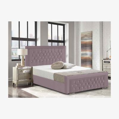 The Range Madlaina Upholstered Crush Velvet Bed Frame - Pink / King Size