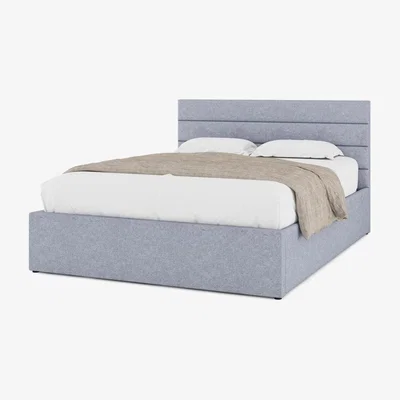 The Range Chettle Grey Fabric Storage Ottoman Bed - Grey / King