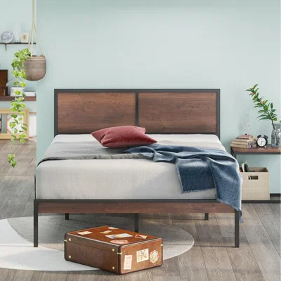 The Range Mory Bed Frame with Headboard - Black / King / Split Head Board / 208cm