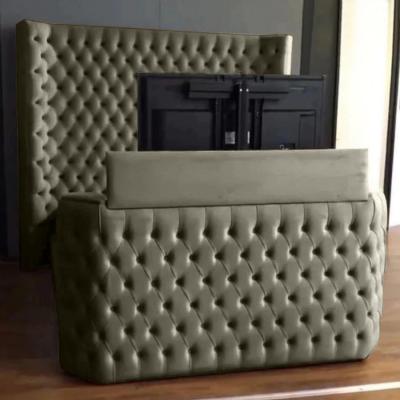 The Range Elisa Plush TV Bed Frame - Grey / King