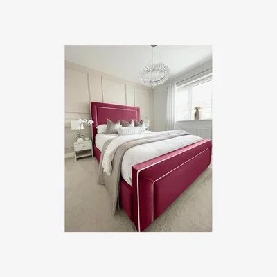 The Range Arring Plush Bed Frame - Maroon / King