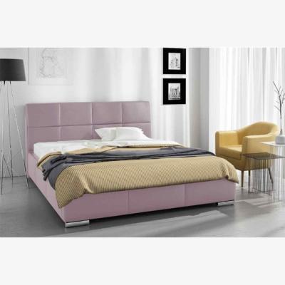 The Range Solomia Upholstered Plush Velvet Bed Frame - Pink / King