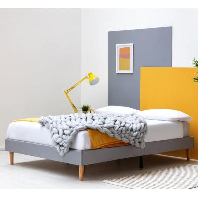 The Range Edworth Scandi Style Grey Fabric Low Platform Bed Frame - Grey / King