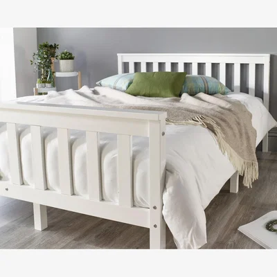 The Range Aspire Atlantic Wood King Bed Frame in White - White Painted Finish