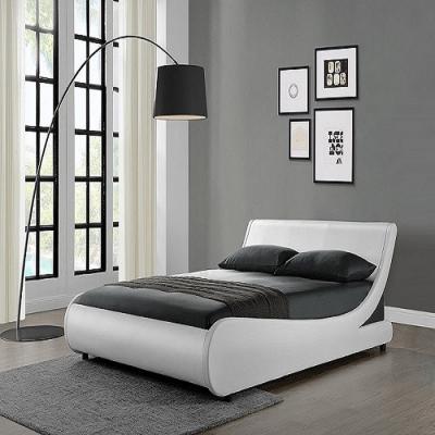 The Range Galactic White Leather Bed Frame  - White / King
