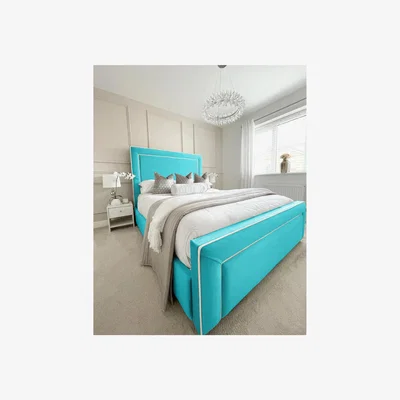 The Range Arring Plush Bed Frame - Teal / King