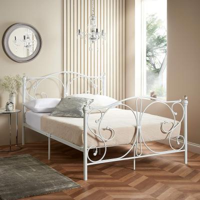 The Range Crystal Metal Bed Frame With Hybrid Mattress - White / King