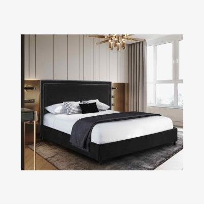 The Range Richard Upholstered Plush Velvet Bed Frame - Black / King Size